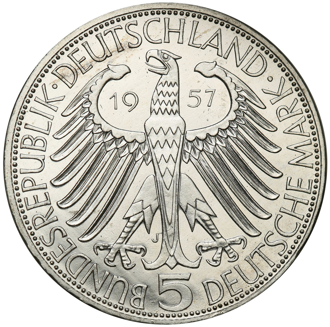 Niemcy, RFN. 5 marek 1957 J, Hamburg, 100. rocznica śmierci Józefa Freiherr von Eichendorff - RZADKIE